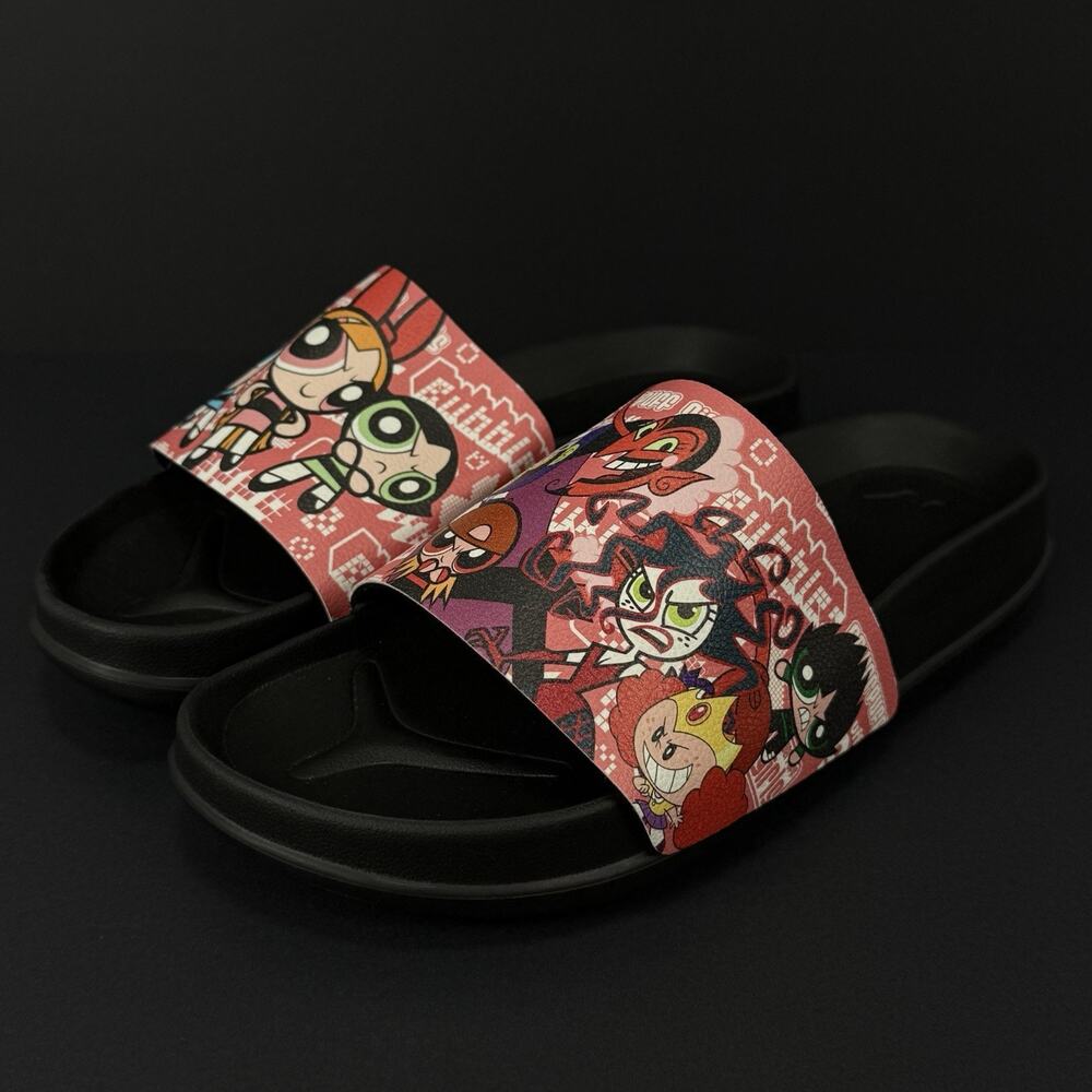 Hype Co Powerpuff Girls Sandals Unisex W9-10 M7-8 Slides NEW Fun Cute